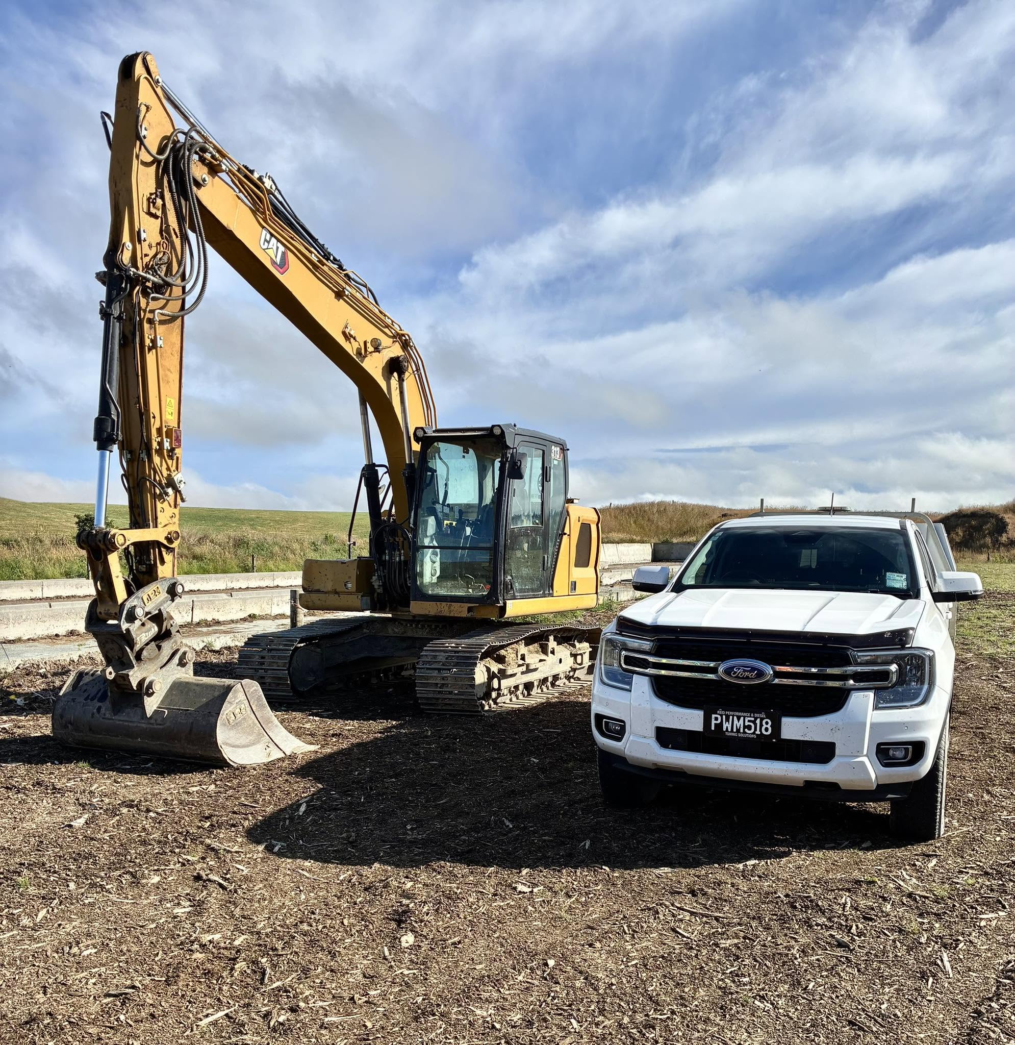 CAT excavator with HD Truck and Agri service vehicle
