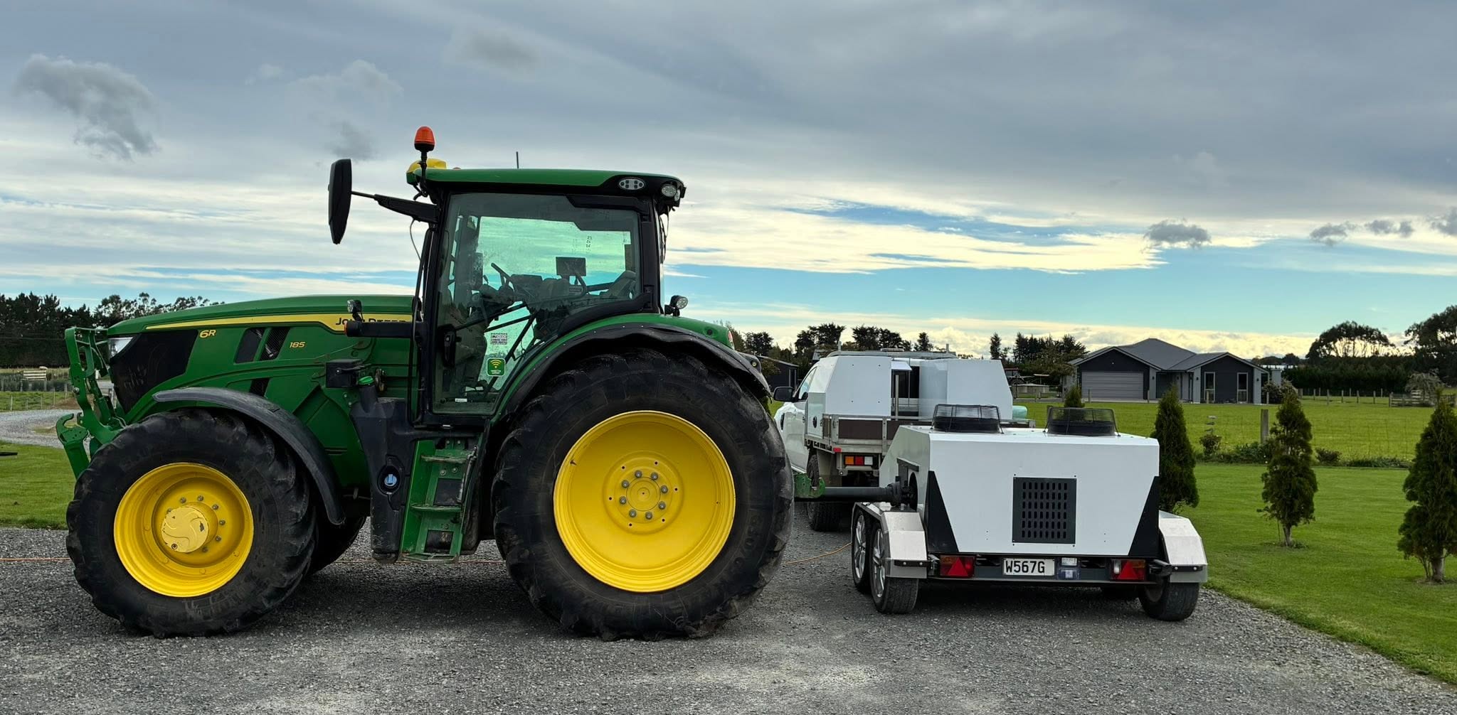John Deere tractor undergoing PTO dyno testing