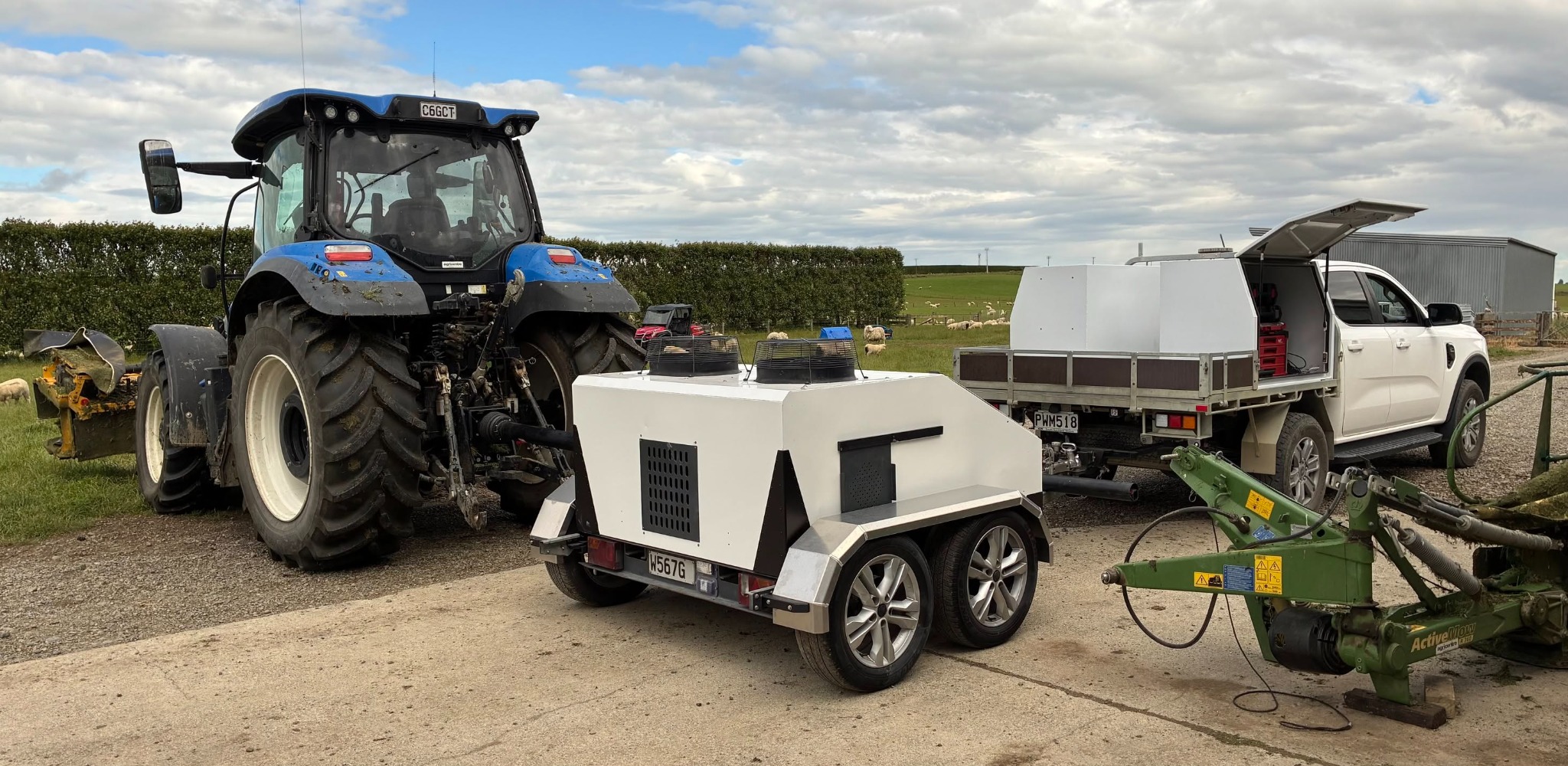 Tractor undergoing controlled PTO dyno development testing